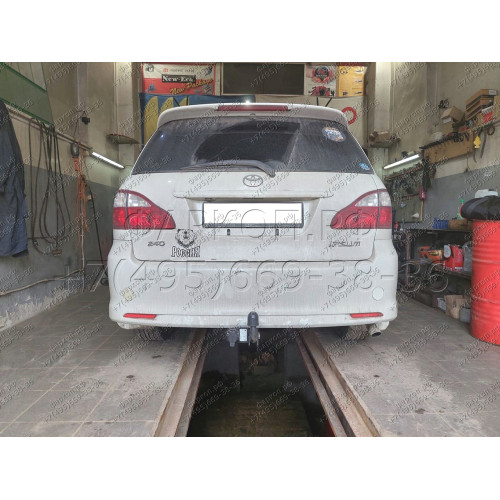H.T60.A HALTY Фаркоп на Toyota Ipsum 2WD/4WD (кузов ACM21, ACM26) 2001-2009, Toyota Avensis Verso 2001-2009. Возможно потребуется подрезка бампера. Тип шара: A. Нагрузки: 750/75 кг, масса фаркопа 16,1 кг