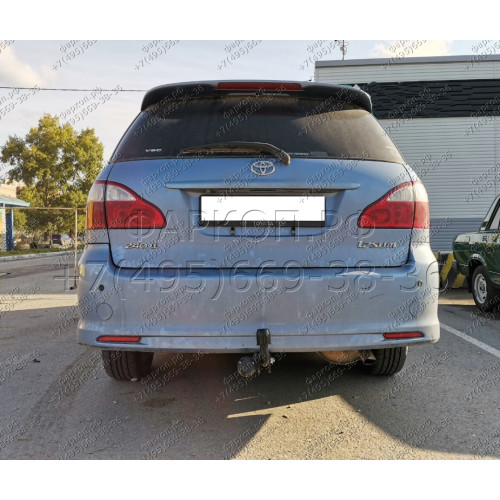 H.T60.A HALTY Фаркоп на Toyota Ipsum 2WD/4WD (кузов ACM21, ACM26) 2001-2009, Toyota Avensis Verso 2001-2009. Возможно потребуется подрезка бампера. Тип шара: A. Нагрузки: 750/75 кг, масса фаркопа 16,1 кг