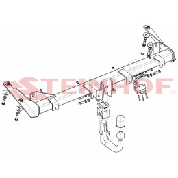 V-029 STEINHOF Фаркоп на Volkswagen Caddy, в т.ч. Maxi, кроме 4 Motion, кроме CNG 2004-2021, Volkswagen Caddy Alltrack Estate 2015-2021 без подрезки бампера. Тип шара: AV (вертикальное быстро