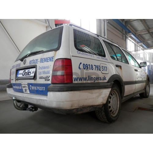 V010A GALIA Полностью оцинкованный фаркоп на Volkswagen Golf III универсал 1993-1999. Тип шара: A. Подрезка бампера. Нагрузки: 1500/75 кг, масса фаркопа 14,42 кг