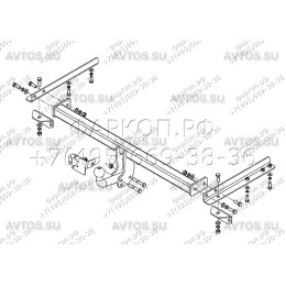 CV 07 AVTOS Фаркоп на Chevrolet Nexia 2020-, Ravon Nexia R3 2015-2020, Chevrolet Aveo седан 2002-2012. Необходима подрезка бампера. Тип шара: A. Нагрузки: 750/50 кг, масса фаркопа 16,5 к