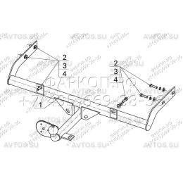 DO 01 AVTOS Фаркоп на Datsun on-DO 2014-2020 без подрезки бампера. Тип шара: A. Нагрузки: 1000/75 кг, масса фаркопа 12 кг (без электрики в комплекте)