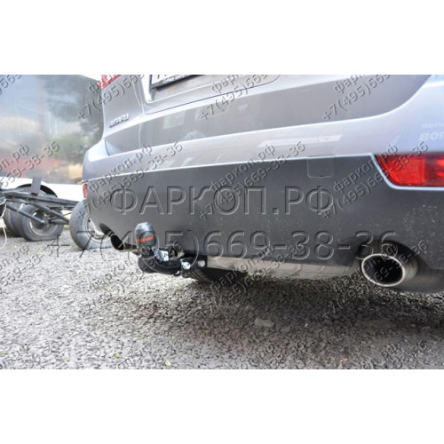 6308-A ORIS Фаркоп на Subaru Tribeca 2006-2014 без выреза в бампере. Тип шара: A. Нагрузки: 1500/75 кг, масса фаркопа 18 кг (без электрики в комплекте)