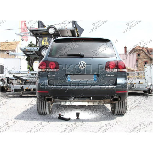 321736600001 WESTFALIA Фаркоп на Volkswagen Touareg 2002-2010, 2010-2018, Porsche Cayenne 2002-2010, 2010-2017. Быстросъемное вертикальное крепление шара на ключе. Нагрузки 3500/140 кг, масса фаркопа 34 кг