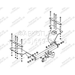 HN 02 AVTOS Фаркоп на Honda CR-V 2002-2007 без подрезки бампера. Тип шара: A. Нагрузки: 1500/75 кг, масса фаркопа 17 кг (без электрики в комплекте)
