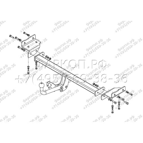 HY 22 AVTOS Фаркоп на Hyundai ix35 2010-2015, Kia Sportage 2010-2015. Необходима подрезка бампера. Тип шара: A. Нагрузки: 2000/100 кг, масса фаркопа 15 кг (без электрики в комплекте)