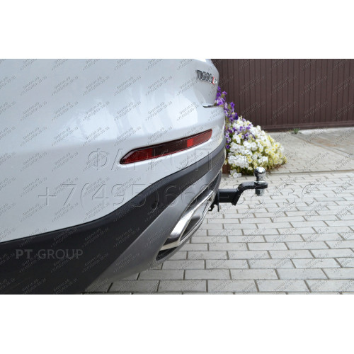 CTG-21-991122.00 PT GROUP Фаркоп на Xcite X-Cross 8 2024-, Chery Tiggo 8 2019-2024, Chery Tiggo 8 Pro 2021-2024, Chery Tiggo 8 Pro Max 2022- без подрезки бампера. Тип шара: E (легкосъемный шар под квадрат). Нагрузки: 1500/75 кг, масса фаркопа 15 кг (без э