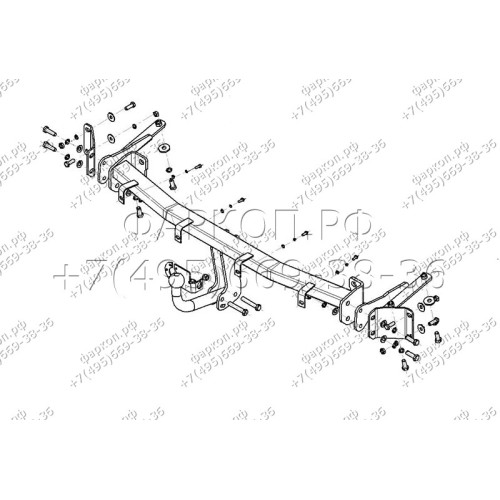 VW 21 AVTOS Фаркоп на Volkswagen Caddy 2004-2021 без подрезки бампера. Тип шара: A. Нагрузки: 1250/75 кг, масса фаркопа 22,5 кг (без электрики в комплекте)