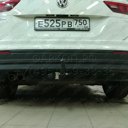 2155-A ORIS Фаркоп на Skoda Kodiaq 2017-2023, Volkswagen Tiguan II 2016-2024, Skoda Karoq 2017-, Seat Ateca 2016- без выреза в бампере. Тип шара: A. Нагрузки: 2530/100 кг, масса фаркопа 18 кг (без