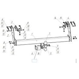 4169-A ORIS Фаркоп на Mitsubishi L200 2007-2014, L200 Triton 2019-2023 без выреза в бампере. Тип шара: A. Нагрузки: 2500/120 кг, масса фаркопа 29,5 кг (без электрики в комплекте