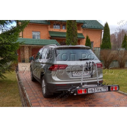 2155-A ORIS Фаркоп на Skoda Kodiaq 2017-2023, Volkswagen Tiguan II 2016-2024, Skoda Karoq 2017-, Seat Ateca 2016- без выреза в бампере. Тип шара: A. Нагрузки: 2530/100 кг, масса фаркопа 18 кг (без