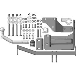 90914-A MOTODOR Фаркоп с оцинкованным шаром на Hyundai Palisade 2020- без выреза в бампере. Тип шара: A. Нагрузки 1600/75 кг, масса фаркопа 20,1 кг (без электрики в к