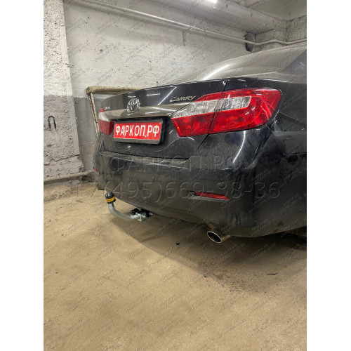 92516-A MOTODOR Фаркоп с оцинкованным шаром на Toyota Camry V40 2006-2011 (без выреза в бампере), V50 2011-2018 (невидимый вырез бампера). Тип шара: A. Нагрузки: 1200/75 кг, масса фаркопа 17,5 кг (без электрики в комплекте)