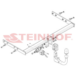 A-067 STEINHOF Фаркоп на Audi A3 хетчбек 3/5 дверей 2008-2013. Требуется подрезка бампера. Тип шара: AV (вертикальное быстросъемное крепление шара на ключе). 
