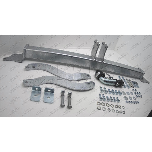C045A GALIA Полностью оцинкованный фаркоп на Citroen Jumper 2006-, FIAT Ducato III 2006-, Peugeot Boxer 2006-, Opel Movano 2021- шасси (только оригинальная платформа). Тип шара: A. Установка без снятия и выреза бампера. Нагрузки: 3000/150 кг, масса фаркоп