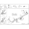 C058A GALIA Полностью оцинкованный фаркоп на Citroen C5 III универсал 2008-2017. Только для моделей с одной трубой глушителя. Подрозетник убирается за бампер. Тип шара: A. Без выреза бампера. Нагрузки: 1900/75 кг, масса фаркопа 21,51 кг