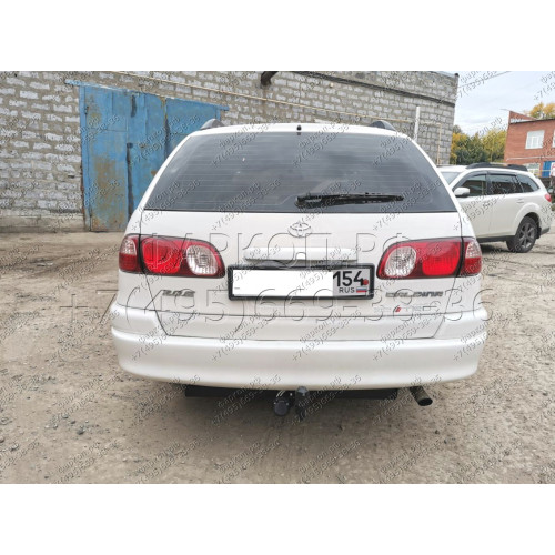 H.T41.A HALTY Фаркоп на Toyota Caldina 1992-2002 (кузов 190, 191, 195, 210, 211, 215, 216). Требуется подрезка бампера. Тип шара: A. Нагрузки: 750/75 кг, масса фаркопа 12,2 кг
