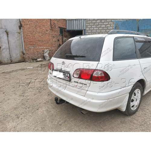 H.T41.A HALTY Фаркоп на Toyota Caldina 1992-2002 (кузов 190, 191, 195, 210, 211, 215, 216). Требуется подрезка бампера. Тип шара: A. Нагрузки: 750/75 кг, масса фаркопа 12,2 кг