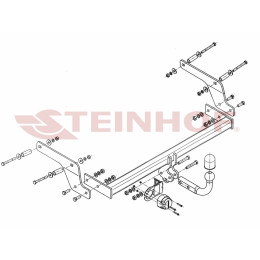 D-082 STEINHOF Фаркоп на Renault Sandero 2014-2022, Dacia Sandero 2013-2021. Требуется подрезка бампера. Тип шара: A. Нагрузки: 1200/75 кг, масса фаркопа 16,4 кг (без электрики в 