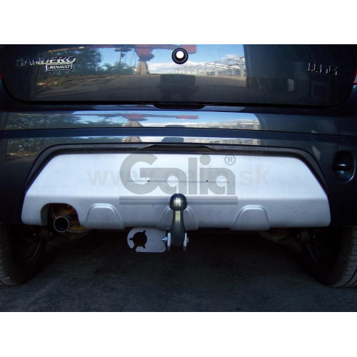 D040A GALIA Полностью оцинкованный фаркоп на Renault Sandero 2009-2014, Renault Sandero Stepway 2010-2014. Тип шара: A. Установка без снятия и выреза бампера. Нагрузки: 1200/75 кг, масса фаркопа 14,72 кг