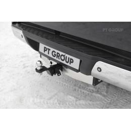 DFS-22-991124.00 PT GROUP Распродажа! Фаркоп с нержавеющей накладкой на Dongfeng DF6 2022- без подрезки бампера. Тип шара: E (легкосъемный шар под квадрат). Нагр