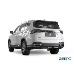 F.1916.001 BERG Фаркоп на Geely Okavango 2024-. Требуется подрезка бампера. Тип шара: A. Нагрузки: 750/50 кг, масса фаркопа 18,9 кг (без электрики в комплекте)