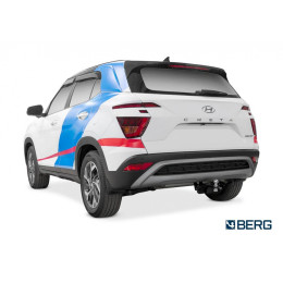 F.2312.003 BERG Фаркоп на Hyundai Creta 2016-2021, 2021-2022, Solaris HC 2024-. Требуется подрезка бампера. Тип шара: E. Нагрузки: 1200/75 кг, масса фаркопа 15 кг (без электрики в