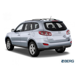 F.2317.001 BERG Фаркоп на Hyundai Santa Fe 2006-2012. Требуется подрезка бампера. Тип шара: A. Нагрузки: 2000/75 кг, масса фаркопа 24,8 кг (без электрики в комплекте)
