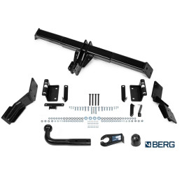 F.2317.001 BERG Фаркоп на Hyundai Santa Fe 2006-2012. Требуется подрезка бампера. Тип шара: A. Нагрузки: 2000/75 кг, масса фаркопа 24,8 кг (без электрики в комплекте)