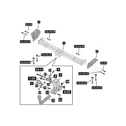 F.3211.003 BERG Фаркоп на Lexus RX 200t, 300, 350 2015-2022 без снятия и подрезки бампера. Тип шара: VM (быстросъемный). Нагрузки: 2500/75 кг, масса фаркопа 23 кг (без эле