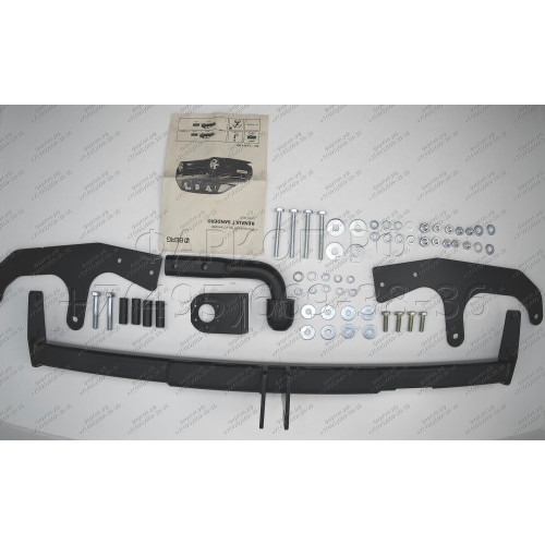 F.4714.001 BERG Фаркоп на Renault Sandero 2009-2014 без снятия и подрезки бампера. Тип шара: A. Нагрузки: 1200/75 кг, масса фаркопа 13 кг (без электрики в комплекте)