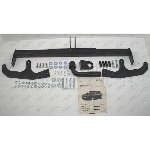 F.4714.001 BERG Фаркоп на Renault Sandero 2009-2014 без снятия и подрезки бампера. Тип шара: A. Нагрузки: 1200/75 кг, масса фаркопа 13 кг (без электрики в комплекте)