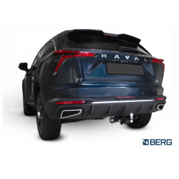 F.9416.002 BERG Фаркоп на Haval F7 2024-, Haval F7х 2025- без снятия и подрезки бампера. Тип шара: E. Нагрузки: 1500/75 кг, масса фаркопа 20,9 кг (без электрики в комплек