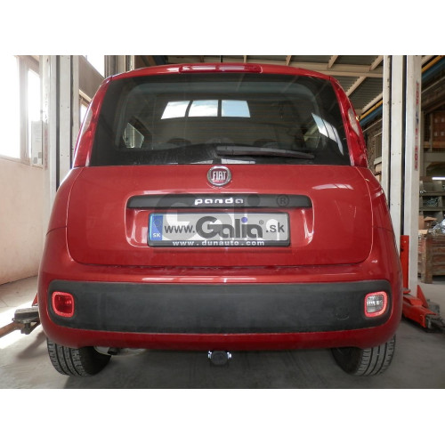 F128A GALIA Полностью оцинкованный фаркоп на FIAT Panda 2012-2022, Lancia Ypsilon 2011-2024. Тип шара: A. Без выреза бампера. Нагрузки: 1200/75 кг, масса фаркопа 13,82 кг