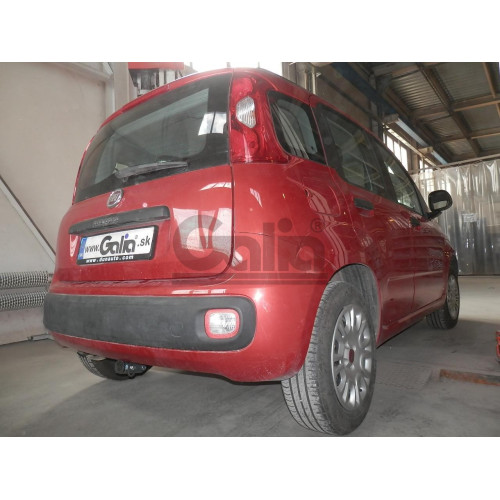 F128A GALIA Полностью оцинкованный фаркоп на FIAT Panda 2012-2022, Lancia Ypsilon 2011-2024. Тип шара: A. Без выреза бампера. Нагрузки: 1200/75 кг, масса фаркопа 13,82 кг