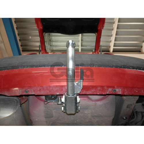 F128A GALIA Полностью оцинкованный фаркоп на FIAT Panda 2012-2022, Lancia Ypsilon 2011-2024. Тип шара: A. Без выреза бампера. Нагрузки: 1200/75 кг, масса фаркопа 13,82 кг