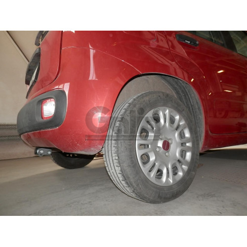 F128A GALIA Полностью оцинкованный фаркоп на FIAT Panda 2012-2022, Lancia Ypsilon 2011-2024. Тип шара: A. Без выреза бампера. Нагрузки: 1200/75 кг, масса фаркопа 13,82 кг