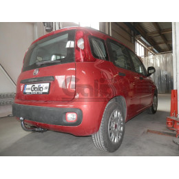 F128A GALIA Полностью оцинкованный фаркоп на FIAT Panda 2012-2022, Lancia Ypsilon 2011-2024. Тип шара: A. Без выреза бампера. Нагрузки: 1200/75 кг, масса фаркопа 13,82 кг