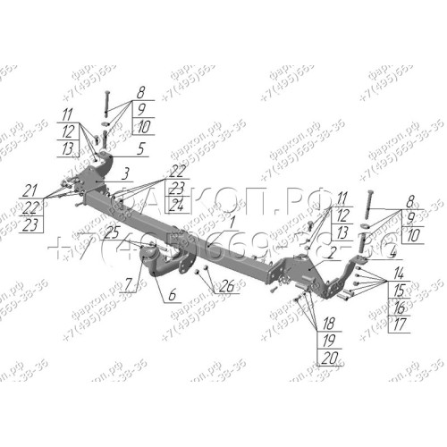 FA 02 AVTOS Фаркоп на FIAT Doblo 2001-2010. Необходима подрезка бампера. Тип шара: A. Нагрузки: 1200/75 кг, масса фаркопа 17,5 кг (без электрики в комплекте)