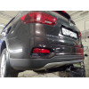 FA 0230-E Бизон Фаркоп на Kia Sorento Prime 2015-2020, Hyundai Santa Fe 2018-2021 без подрезки бампера. Тип шара: E (легкосъемный шар под квадрат). Нагрузки: 2500/120 кг. Не комплектуется электрикой
