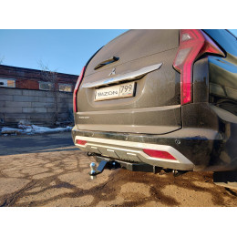 FA 0290-E Бизон Фаркоп на Mitsubishi Pajero Sport III рестайлинг 2021- без подрезки бампера. Тип шара: E (легкосъемный шар под квадрат). Нагрузки: 3200/120 кг. Не ком
