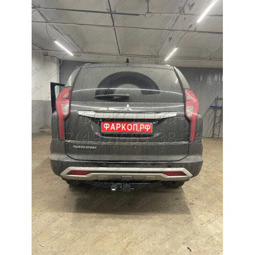 FA 0290-E Бизон Фаркоп на Mitsubishi Pajero Sport III рестайлинг 2021- без подрезки бампера. Тип шара: E (легкосъемный шар под квадрат). Нагрузки: 3200/120 кг. Не комплектуется электрикой