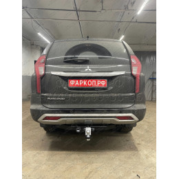 FA 0290-E Бизон Фаркоп на Mitsubishi Pajero Sport III рестайлинг 2021- без подрезки бампера. Тип шара: E (легкосъемный шар под квадрат). Нагрузки: 3200/120 кг. Не ком