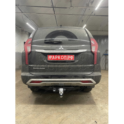 FA 0290-E Бизон Фаркоп на Mitsubishi Pajero Sport III рестайлинг 2021- без подрезки бампера. Тип шара: E (легкосъемный шар под квадрат). Нагрузки: 3200/120 кг. Не комплектуется электрикой