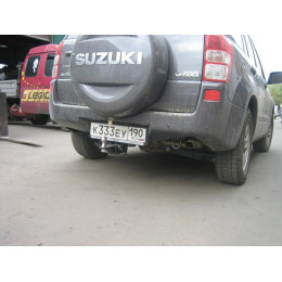 FA 0375-E Бизон Фаркоп на Suzuki Grand Vitara II 5 дверей 2005-2015. Требуется подрезка бампера. Тип шара: E (легкосъемный шар под квадрат). Нагрузки: 2600/120 кг. Не 