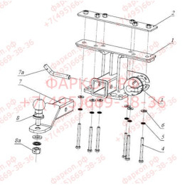FA 0412-E Бизон Фаркоп на Nissan Pathfinder R51 2004-2014. Требуется подрезка бампера. Тип шара: E (легкосъемный шар под квадрат). Нагрузки: 2300/120 кг. Не комплект