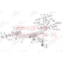 FA 0643-E Бизон Фаркоп на Great Wall Hover H3 2010-2016, DW Hower H3 2017-2019 без подрезки бампера. Тип шара: E (легкосъемный шар под квадрат). Нагрузки: 2800/120 кг. Не комп