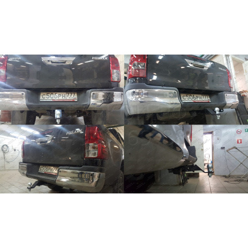 FA 0971-E Бизон Фаркоп на Toyota Hilux 2015-, JAC T6 2019-, JAC T8 2019-, JAC T8 Pro 2023-, Sollers ST6 2023-, Sollers ST8 2024- без подрезки бампера. Тип шара: E (легкосъемный шар под квадрат). Нагрузки: 3500/120 кг. Не комплектуется электрикой