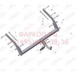 GW 01 AVTOS Фаркоп на Great Wall Deer 2005-2009 без подрезки бампера. Тип шара: A. Нагрузки: 2000/75 кг, масса фаркопа 20 кг (без электрики в комплекте)