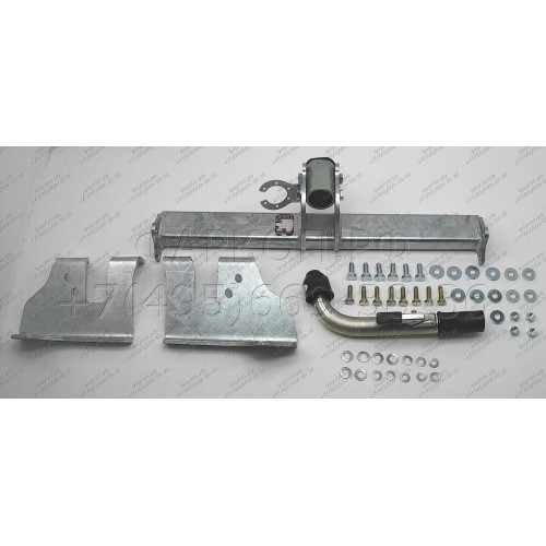 H070C GALIA Полностью оцинкованный фаркоп на Hyundai Tucson 2004-2010, Kia Sportage 2004-2010. Тип шара: C (горизонтальный съемный). Невидимый вырез бампера. Нагрузки: 2000/90 кг, масса фаркопа 19,37 кг